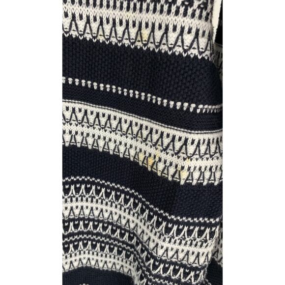 Vince Tunic Sweater Cotton Womens Size Small Black White Flawed Knit V Neck - Picture 8 of 8